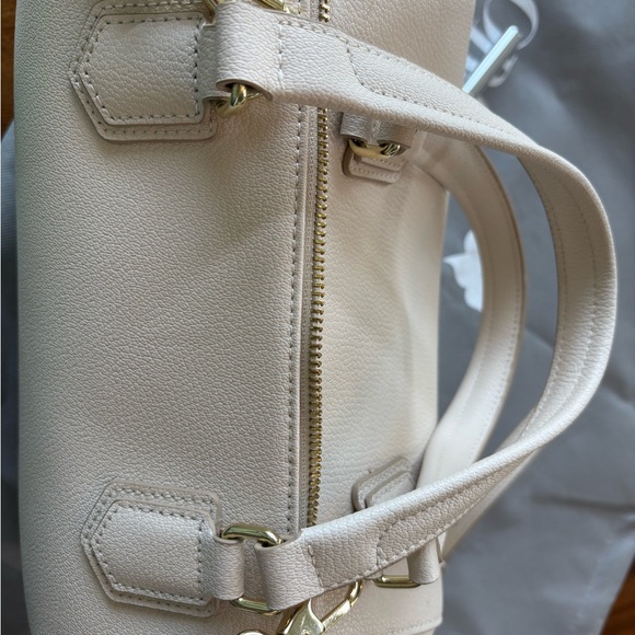 Ora Delphine Satchel in Bone Pebbled Leather w/Dust Bag- Great Used Condition - Picture 7 of 11
